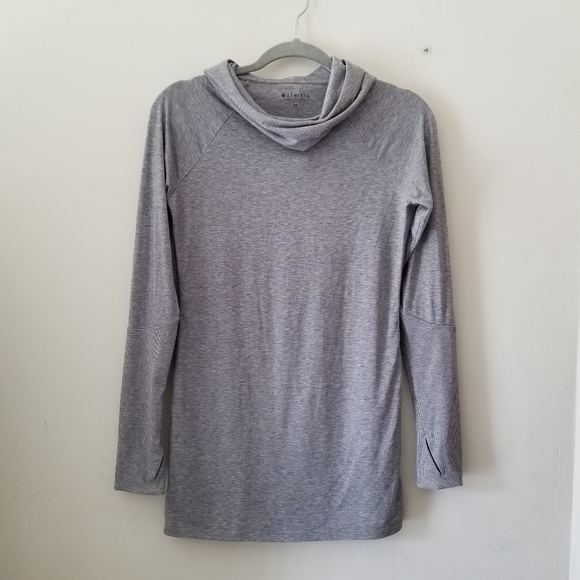 Athleta Essence Hooded Tunic Sweatshirt Gray Size XS - Picture 2 of 9